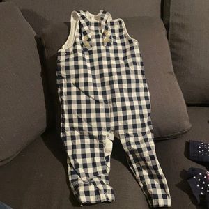 NWOT Janie and jack 12-18 months overall jumper onesie checkered cotton